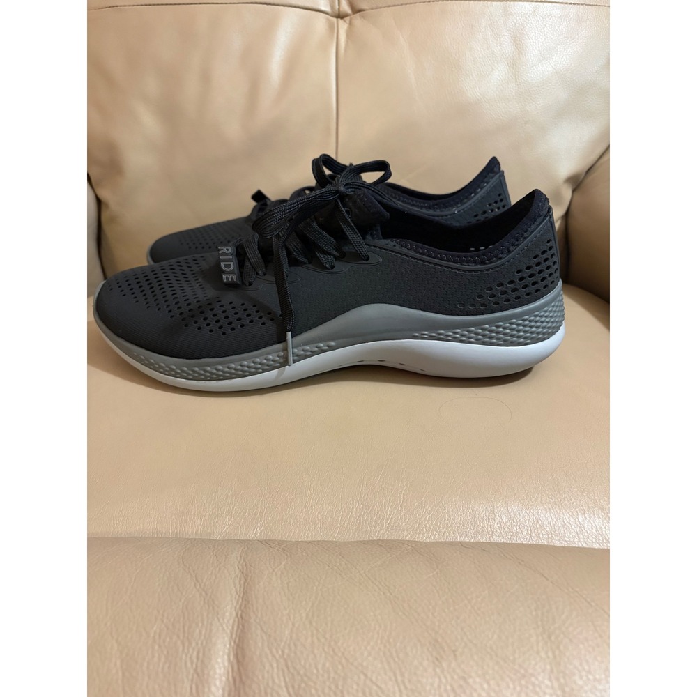 Crocs LiteRide Pacer Mens Black Slate Grey Sneakers 206715 Size 12